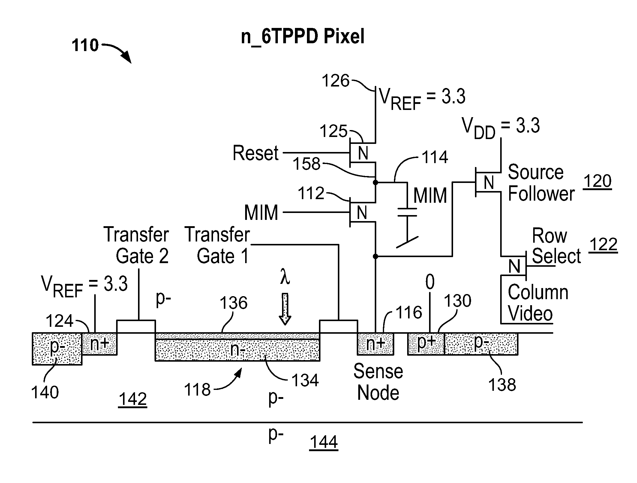 High Dynamic Range CMOS Pixel and Method of Operating Same