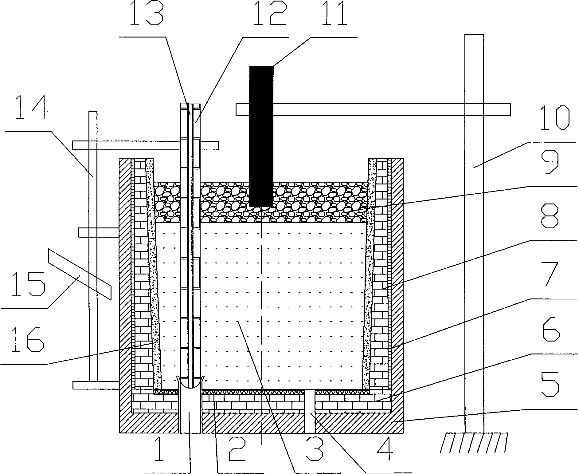 Secondary refining method of 10 to 30 tons bottom breakout ladle