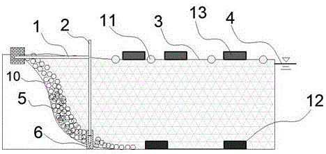 Double-column trough type barrier net aquaculture engineering bank connecting technology