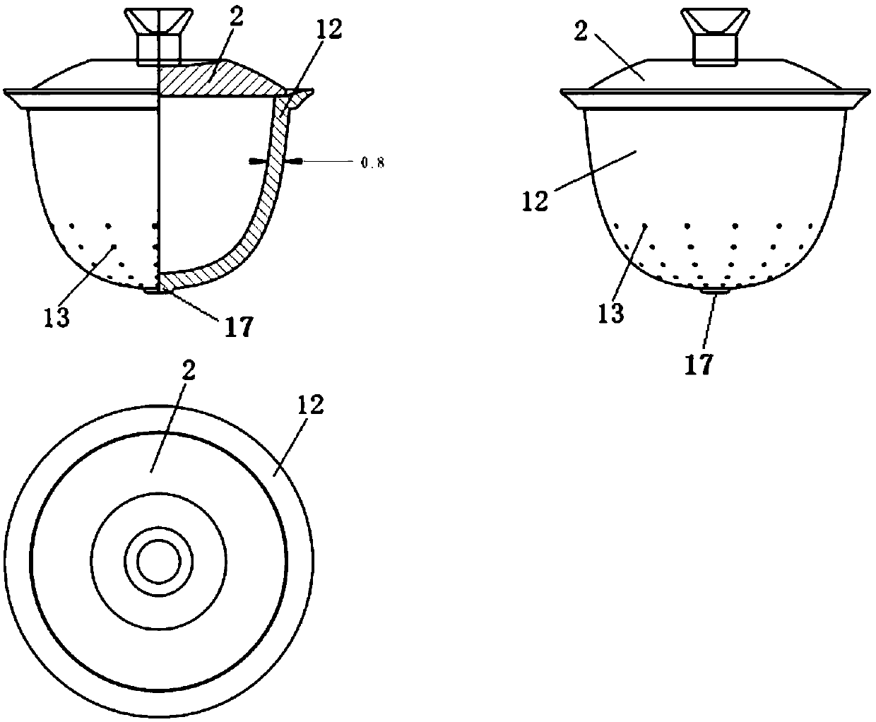 Integrated functional tea ware containing cover bowl, serving cup and filter screen and preparation method thereof