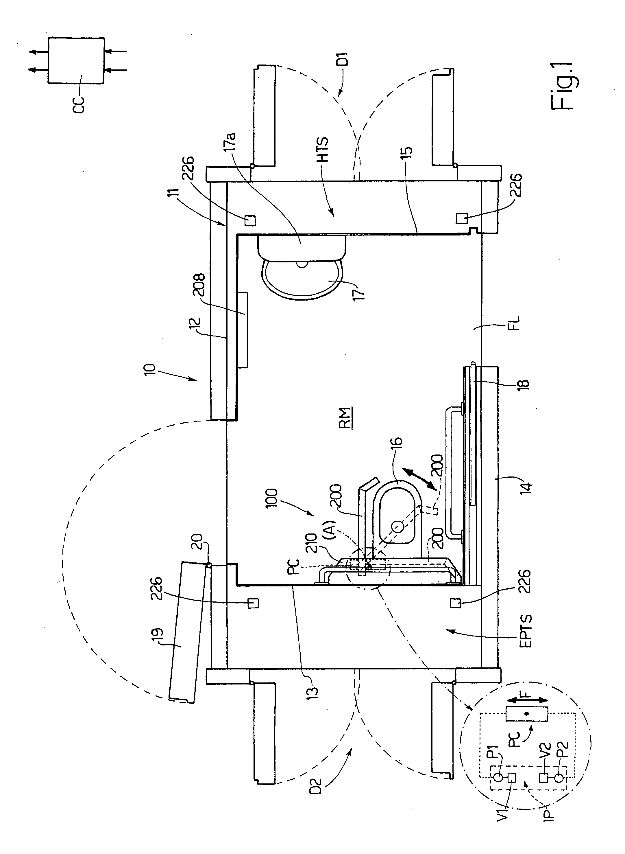 Self-cleaning public toilet and corresponding safety equipment