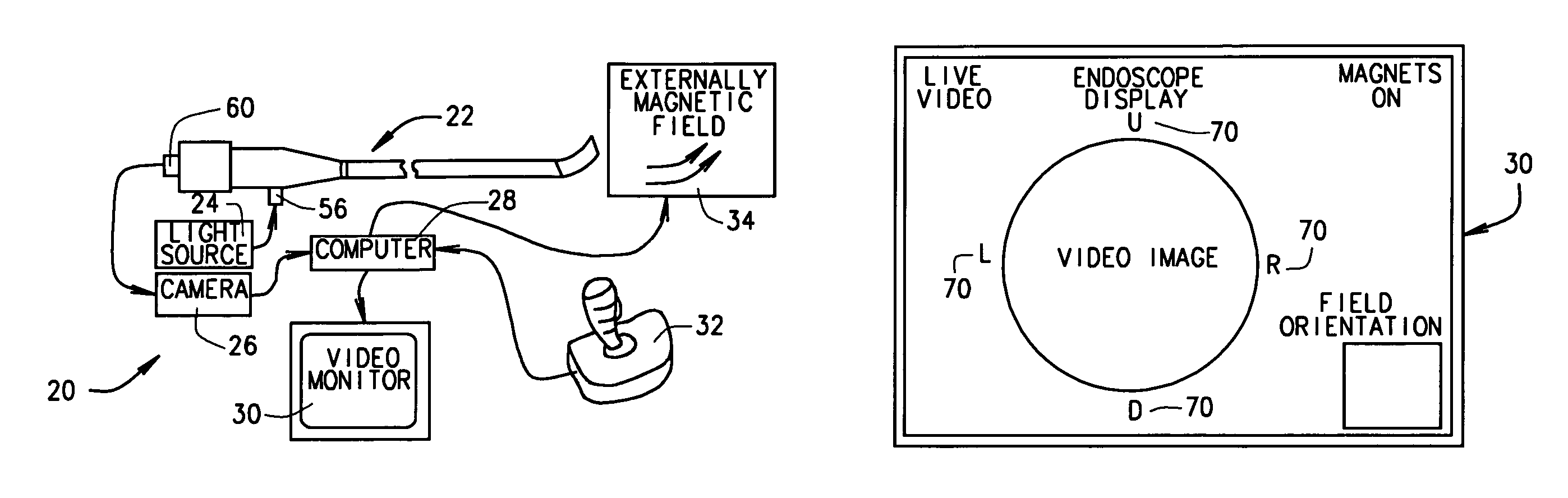 Method and apparatus for magnetically controlling endoscopes in body lumens and cavities