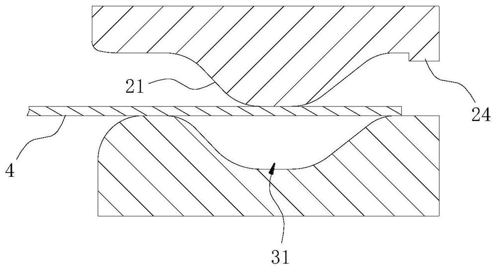 End socket forming die and end socket forming method