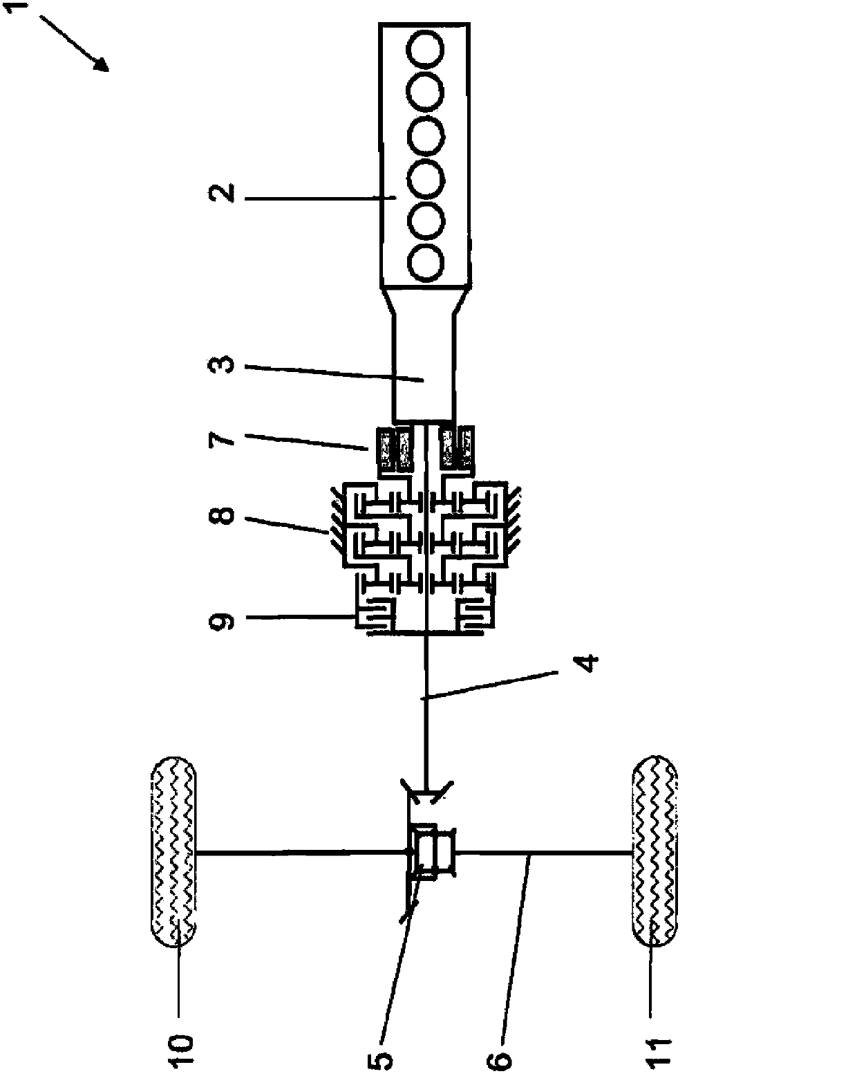 Drive train for motor vehicle