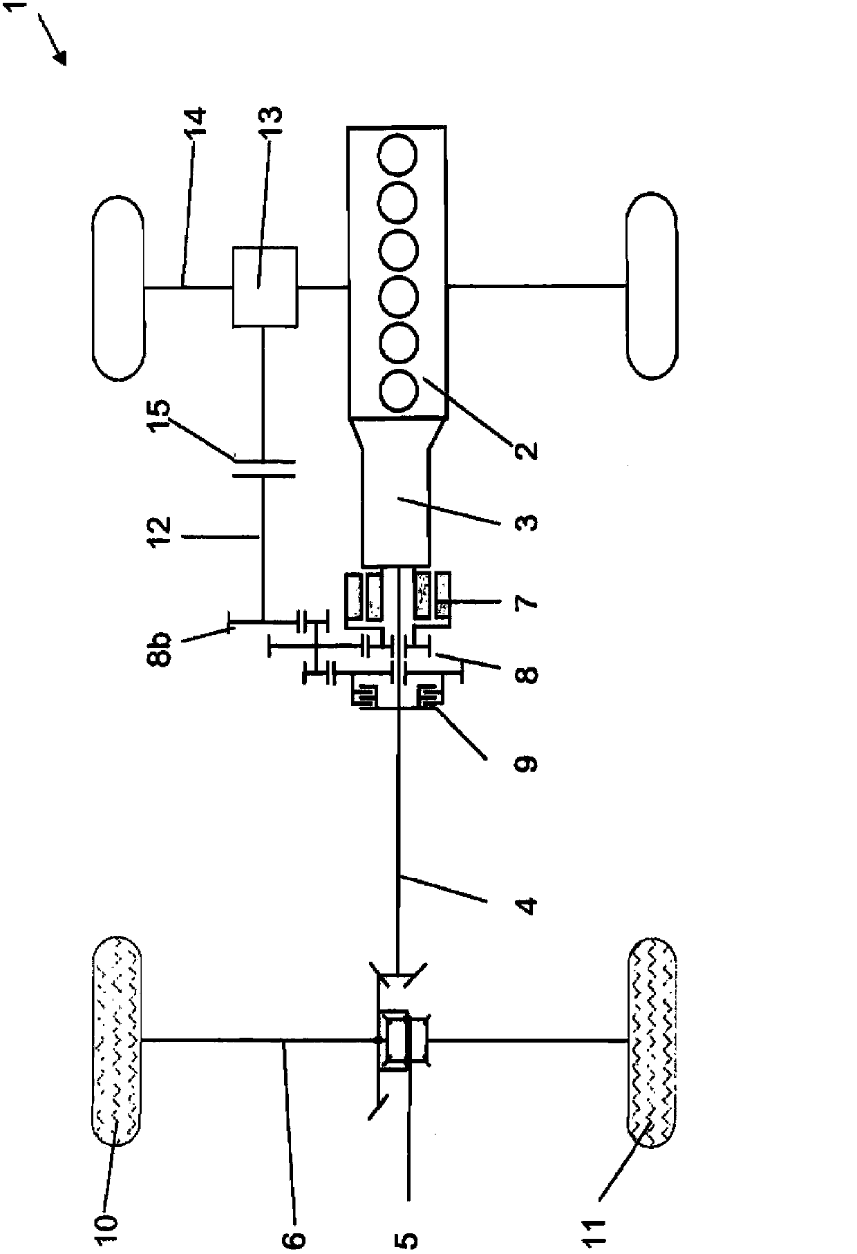 Drive train for motor vehicle