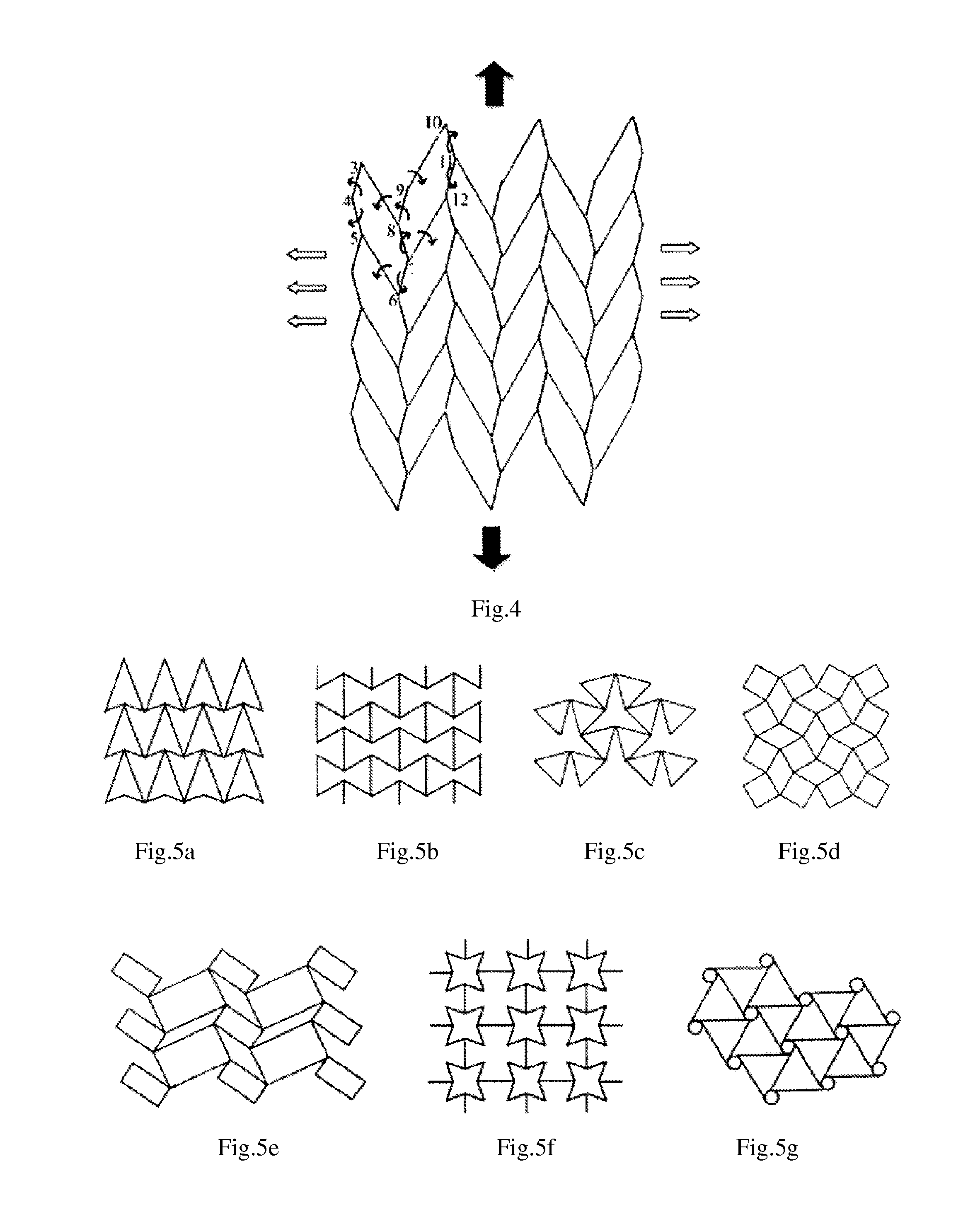 Three dimensional negative poisson'S ratio spacer knitted fabric and method for making the same