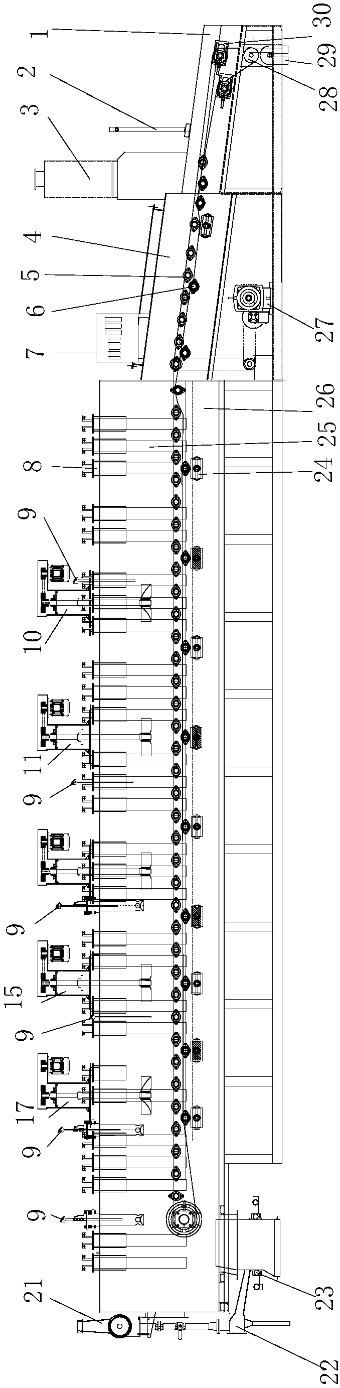 Full-fiber energy-saving type carrier roller type mesh-belt furnace