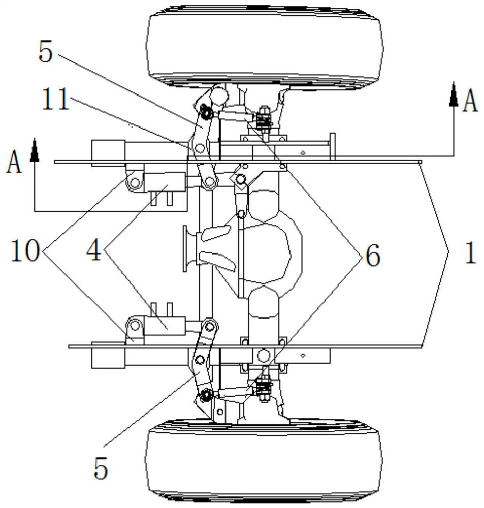 Frame system capable of switching connection modes of frame and front axle and switching method of frame system