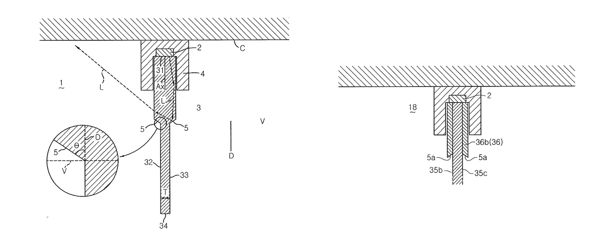 Illumination device with at least one main emission surface having a stepped surface configured to reflect light in multiple directions