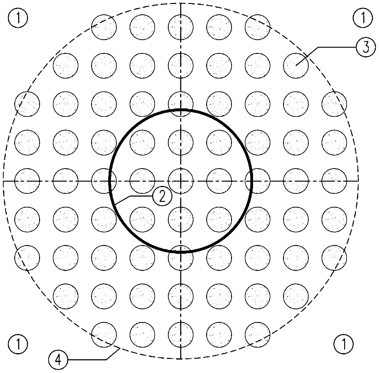 Marine single pile foundation with sand pile reinforcement foundation