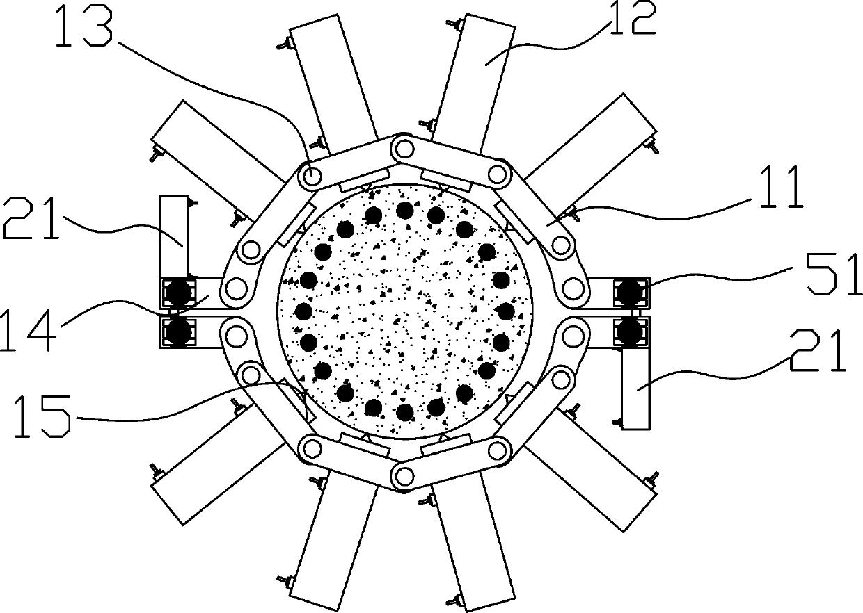 A pile head crushing device