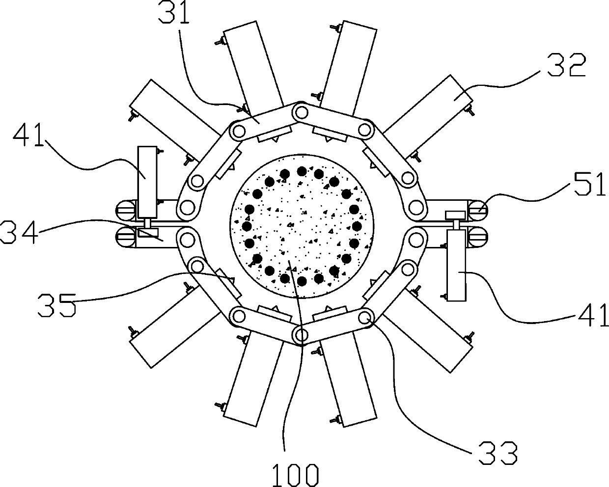 A pile head crushing device