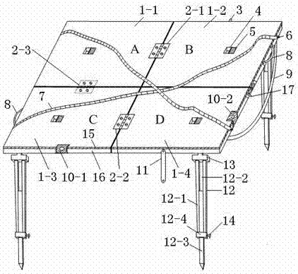 Portable unmanned aerial vehicle taking-off and landing platform with four adjustable legs and foldable taking-off and landing plane