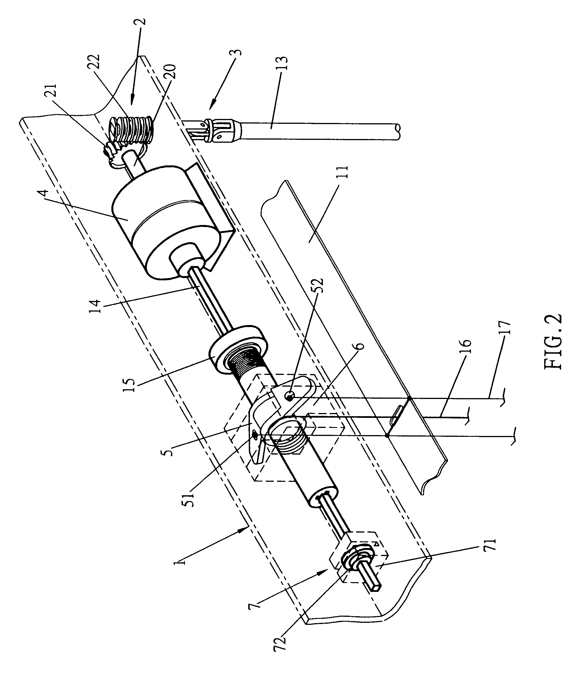 Curtain blind take-up drive mechanism with non-slip effect