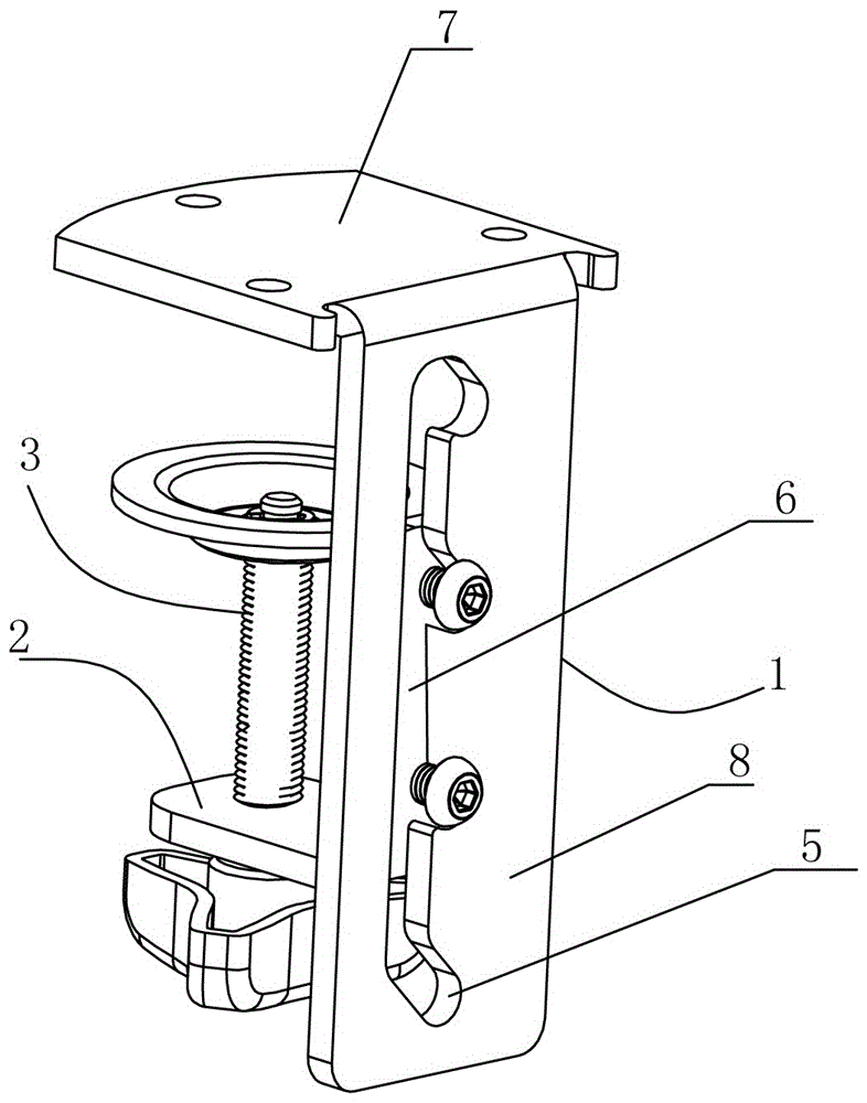 Continuous adjusting and clamping mechanism for display support