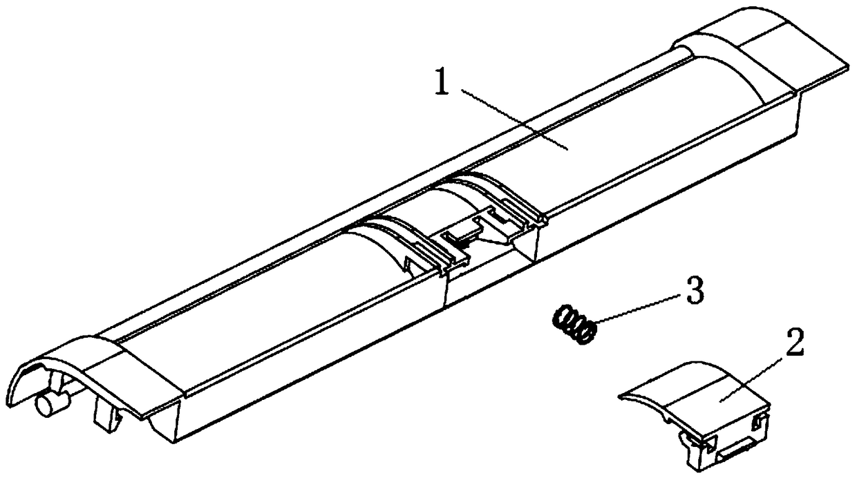 Spring button mounting structure and cleaning device with same