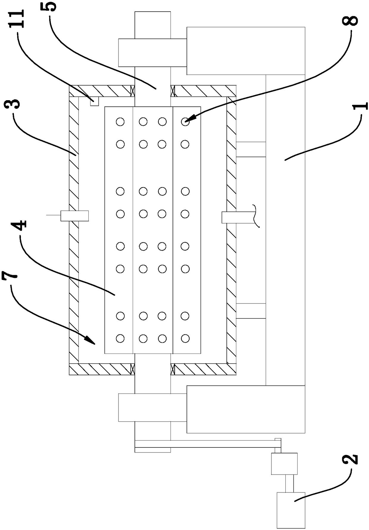 Inner cavity structure for leather liming dehairing