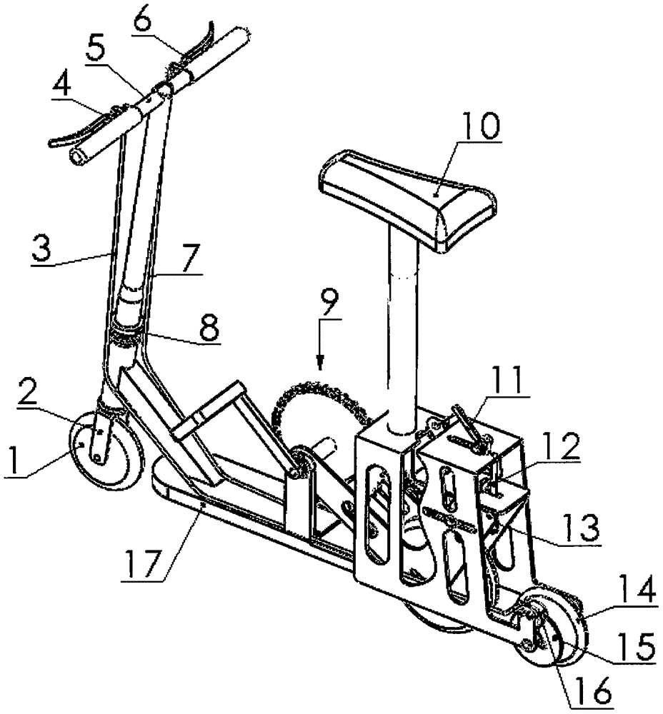 Acceleration-slide separating type scooter