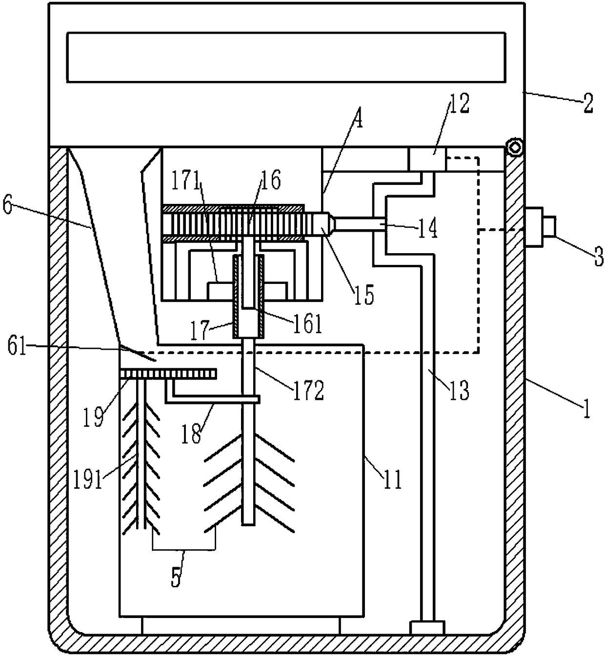 Ingredient stirring device for brake pad production