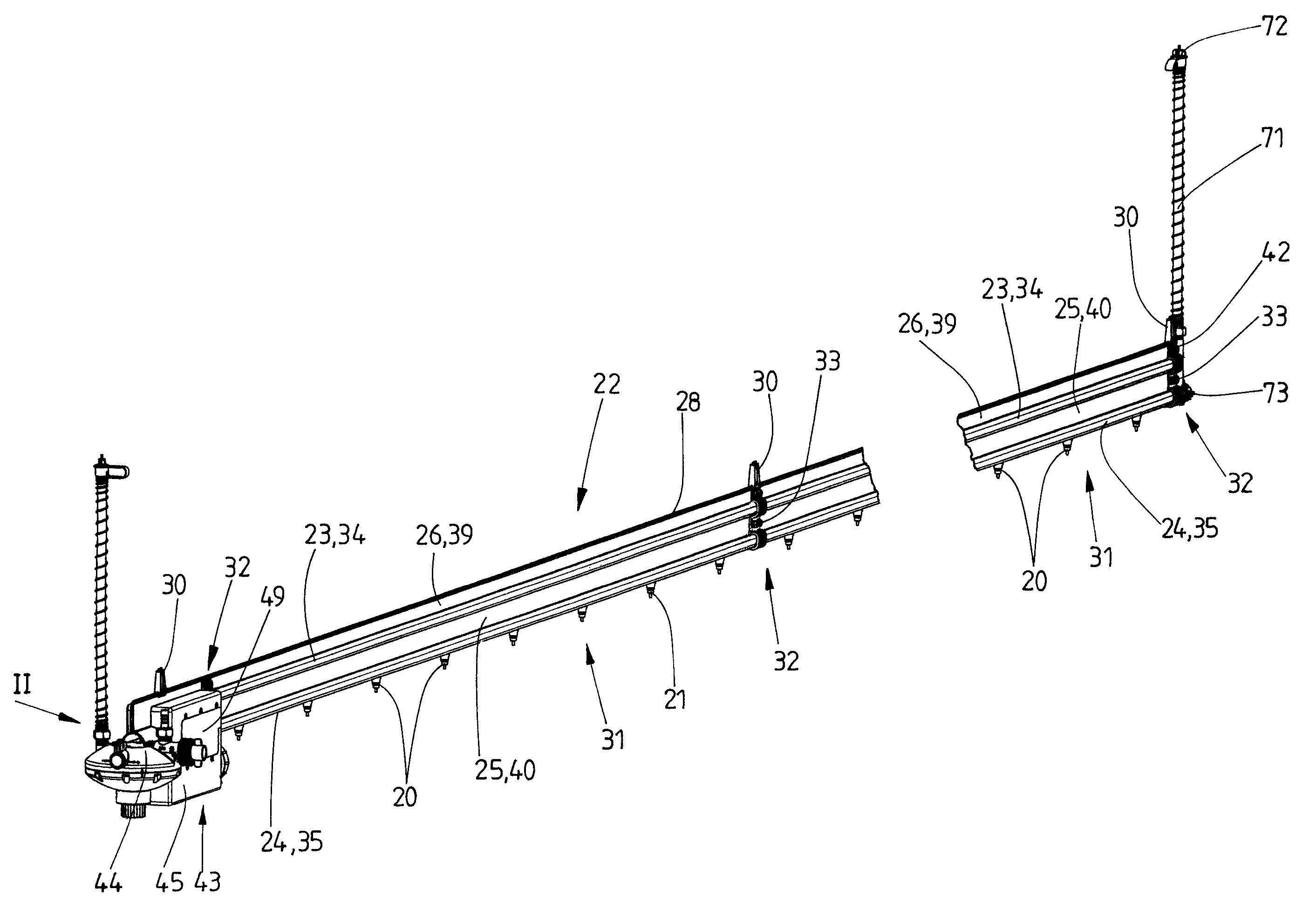 Linear water circulating animal drinker