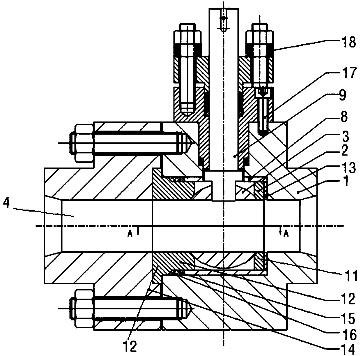 A semi-contact sealed ball valve