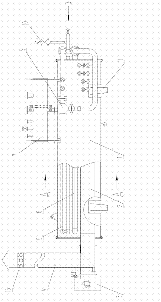 Ordinary pressure water jacket furnace of acidic gas field wellhead