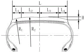 A wide base radial tread arc tire