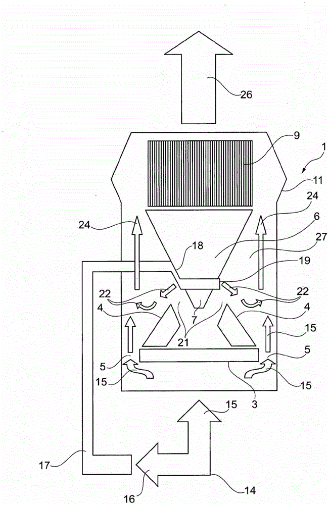 Method and vertical mill for grinding a product to be milled