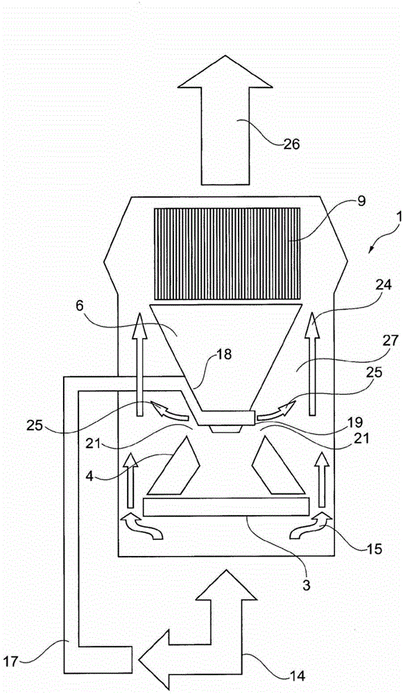 Method and vertical mill for grinding a product to be milled