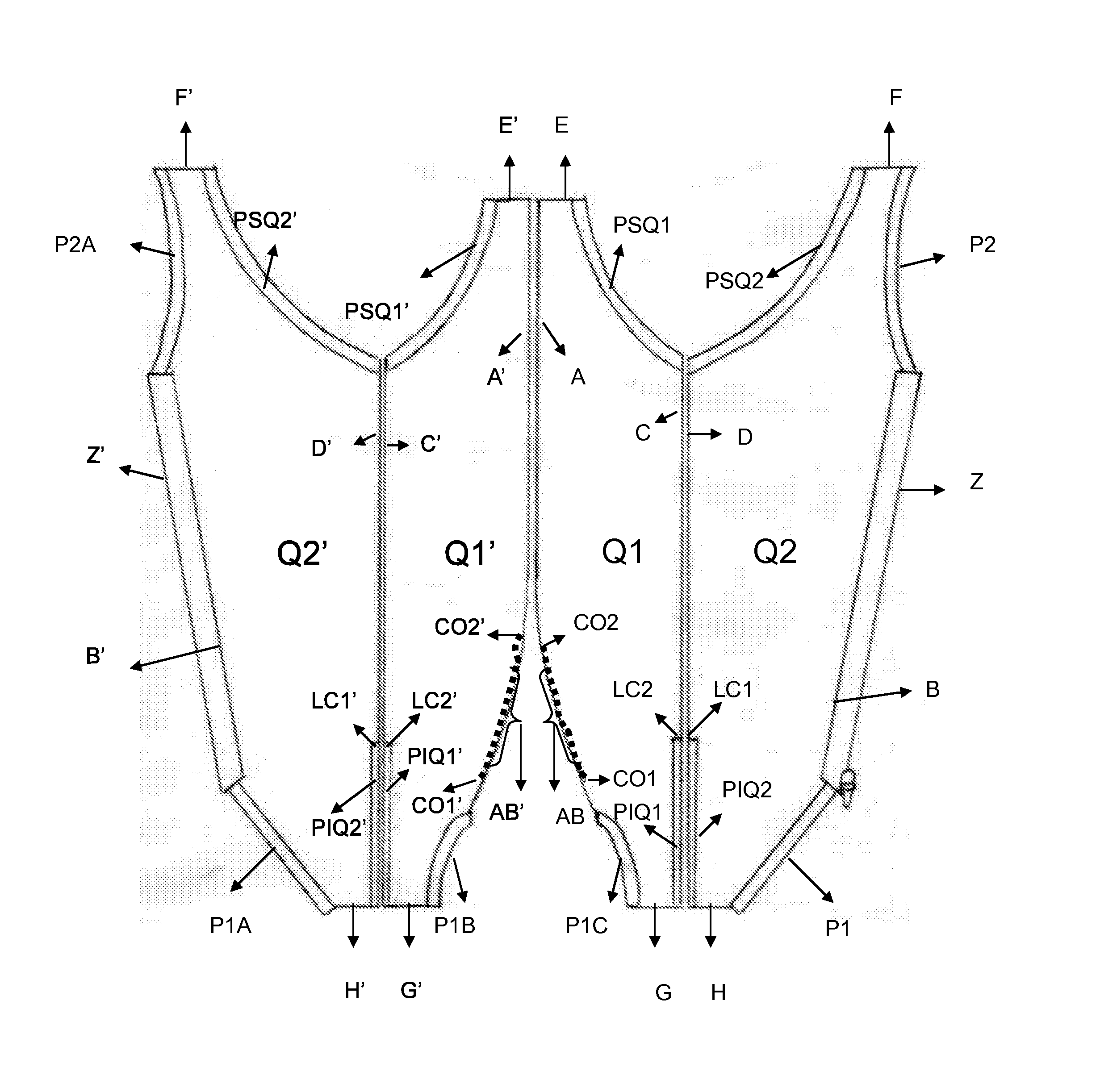 Structural arrangement for post-surgery garment for domestic animals and the like