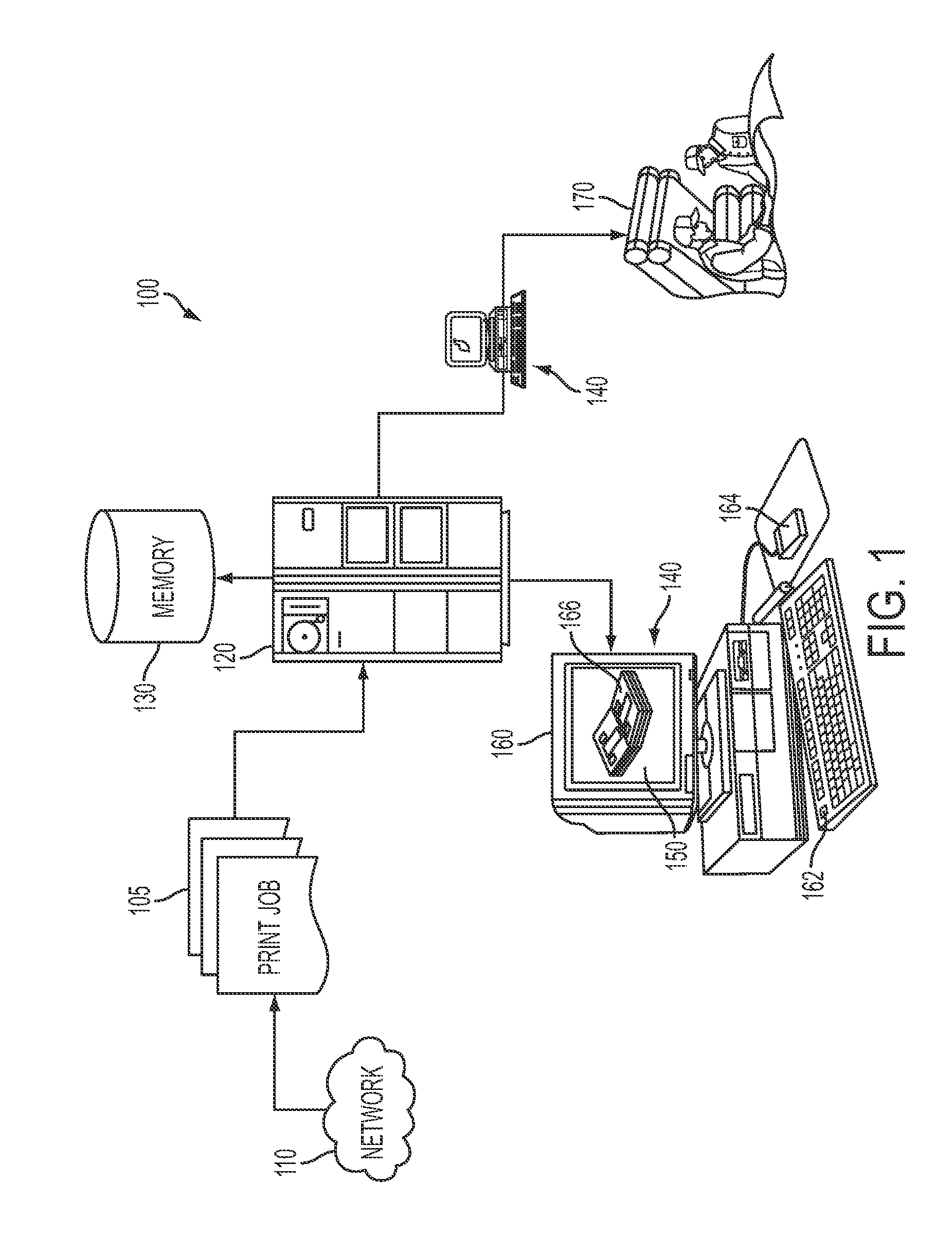 System and method employing ring-type binding elements in virtual rendering of a print production piece