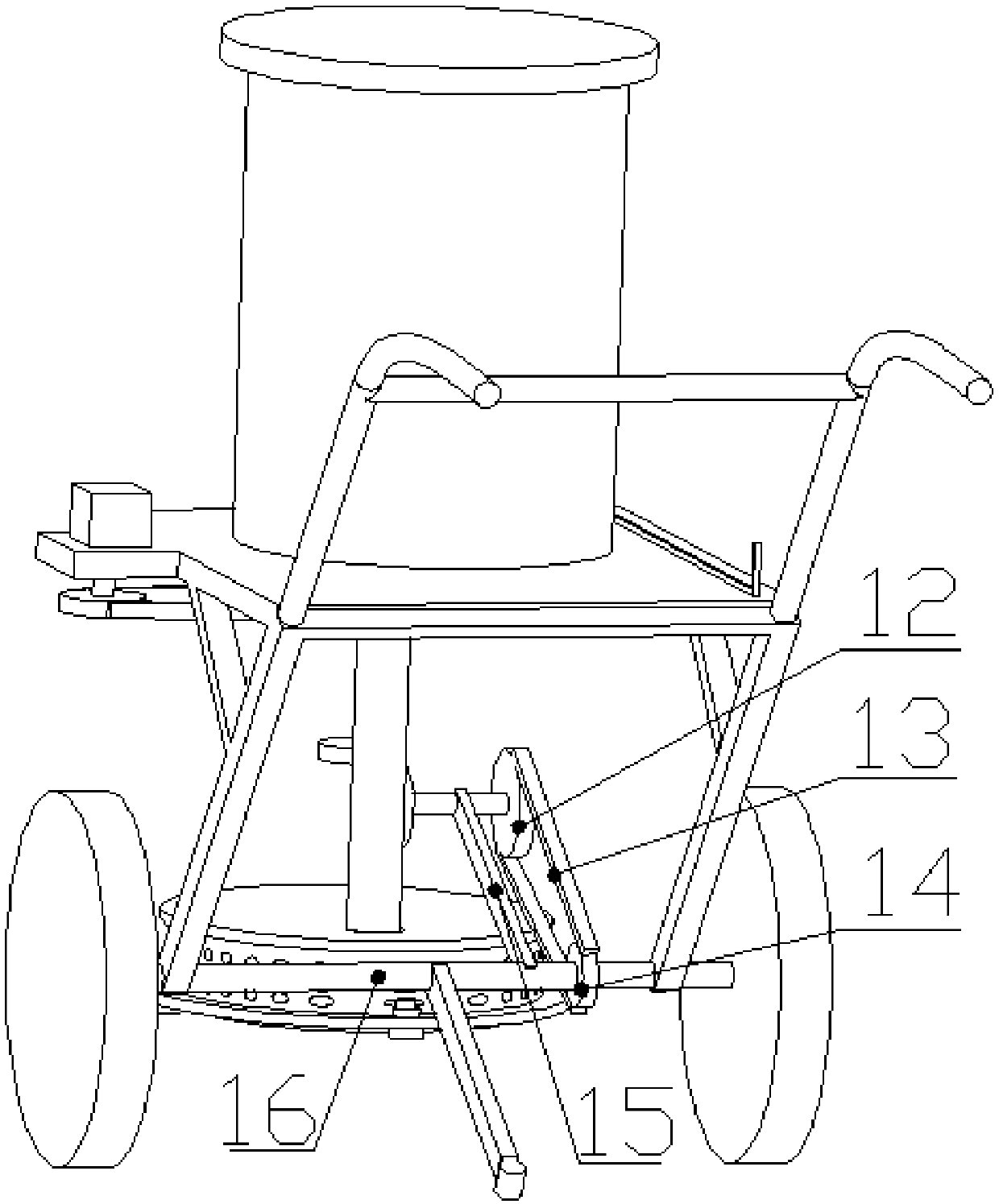 An agricultural centrifugal fertilizer application device