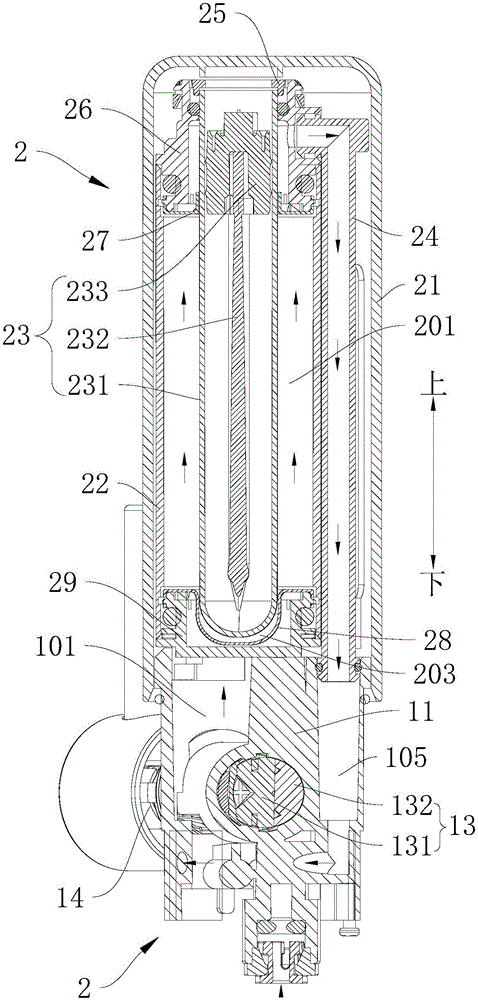 Faucet module for sterilization faucet and sterilization faucet provided with faucet module