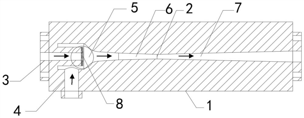 Ejector device with adjustable nozzle cross-sectional area