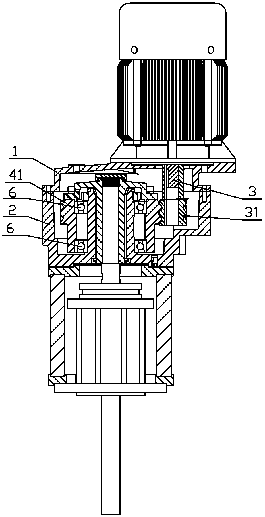 Sanitary deceleration transmission mechanism special for stirring