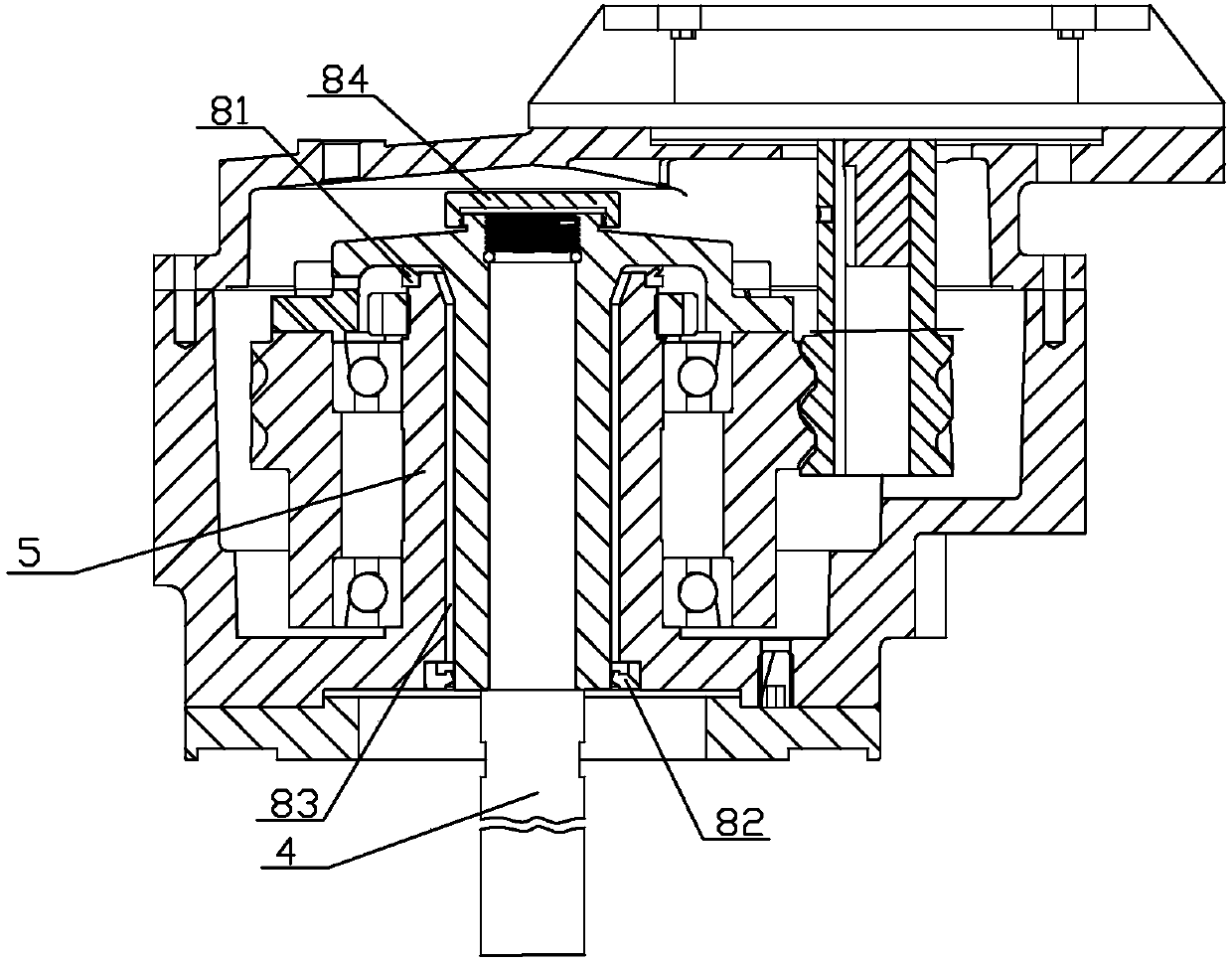 Sanitary deceleration transmission mechanism special for stirring