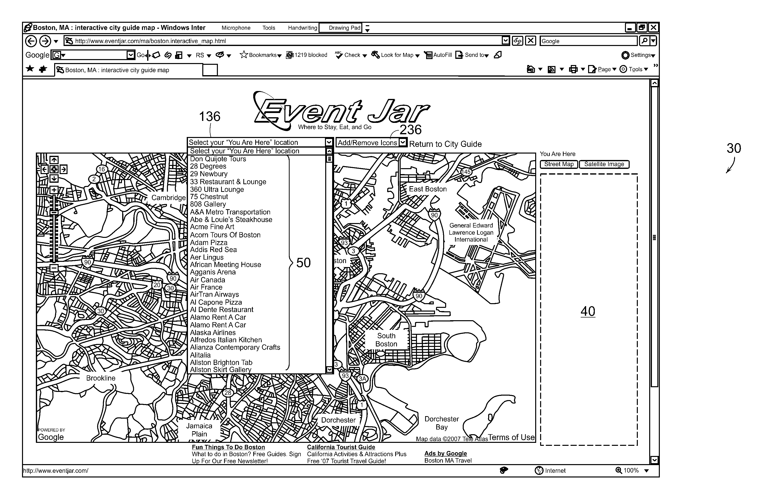 Interactive Area Guide Method, System and Apparatus