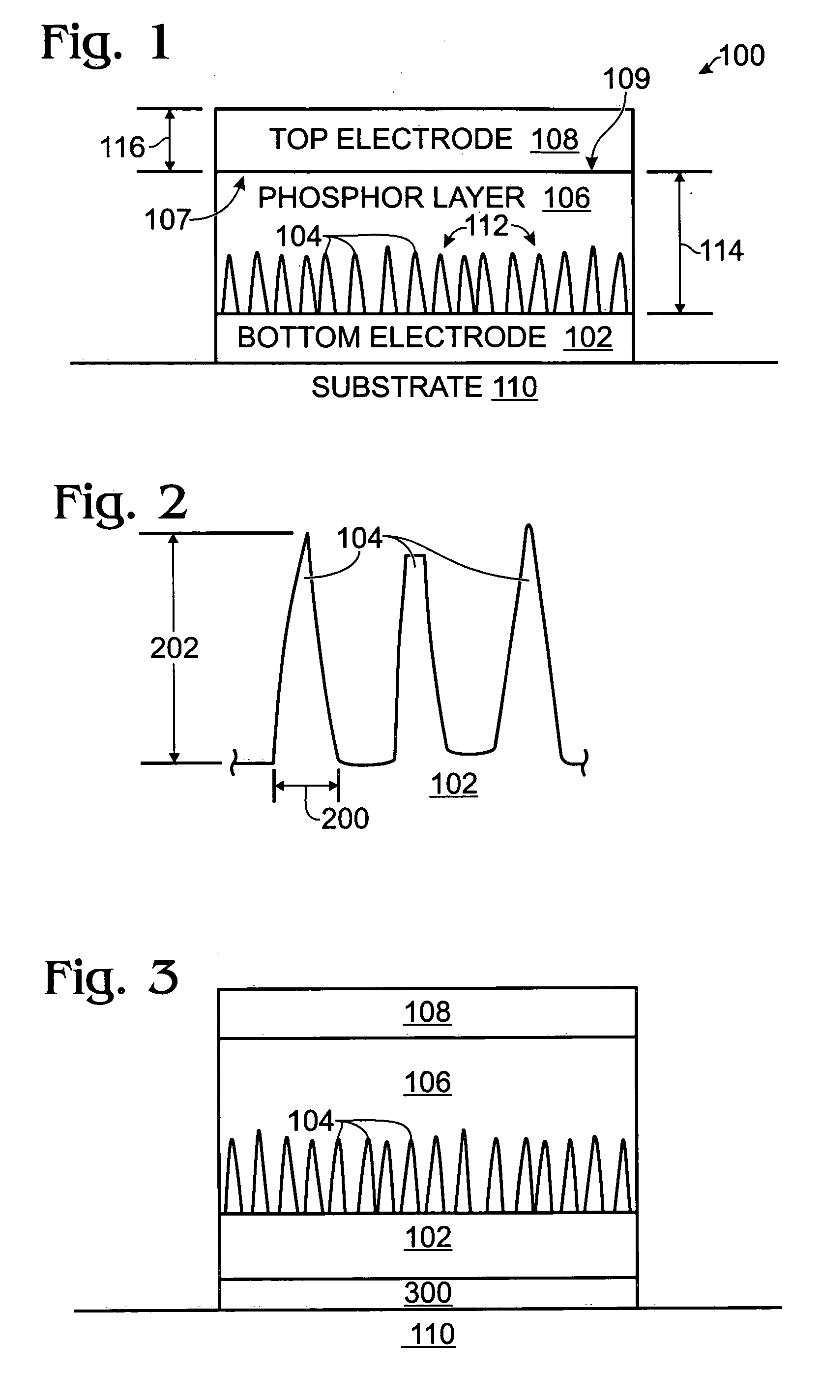 Silicon phosphor electroluminescence device with nanotip electrode