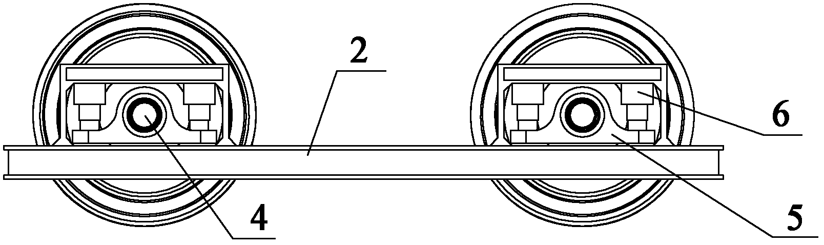 Low-scooter suspension-type bogie