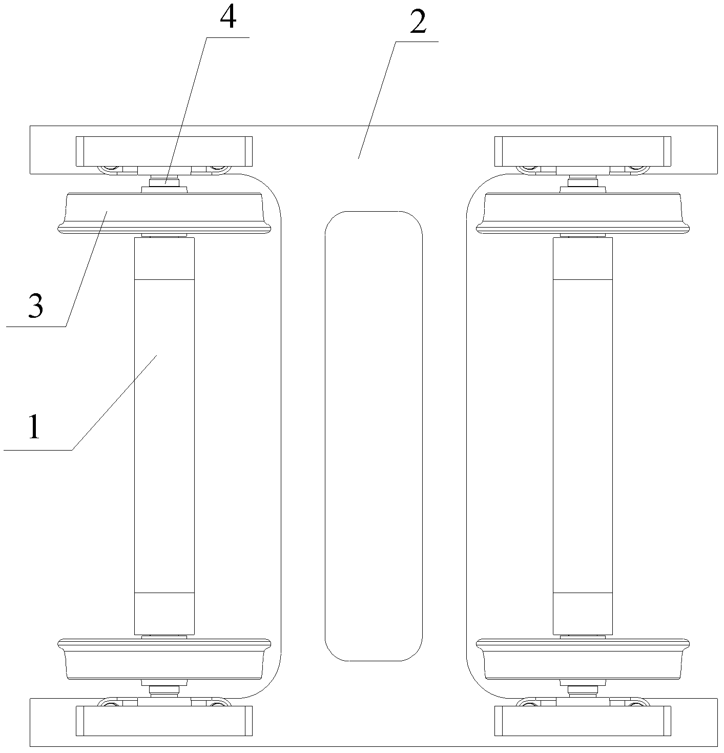 Low-scooter suspension-type bogie