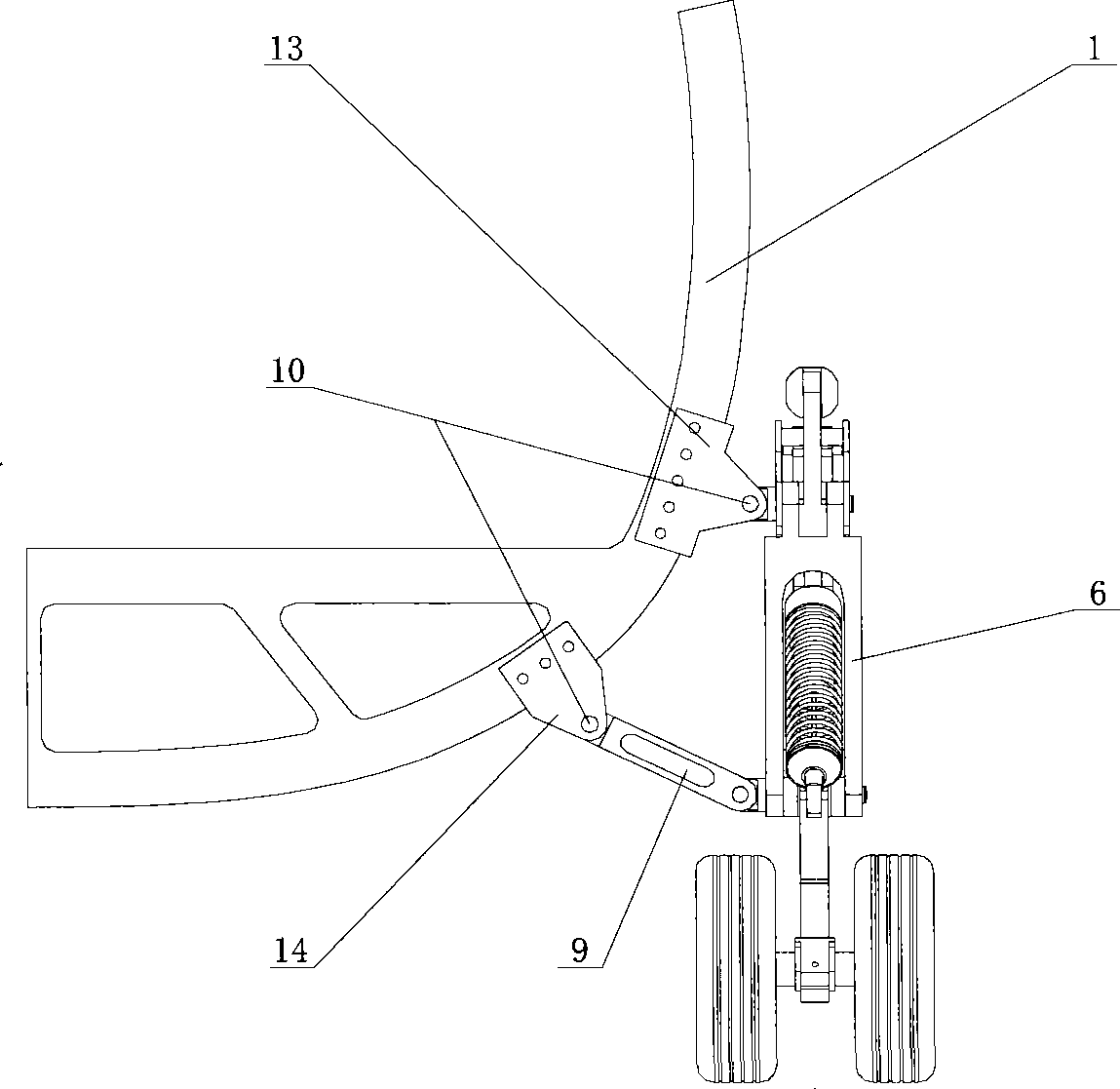 Small-sized foldable multi-wheel multi-column support type landing gear