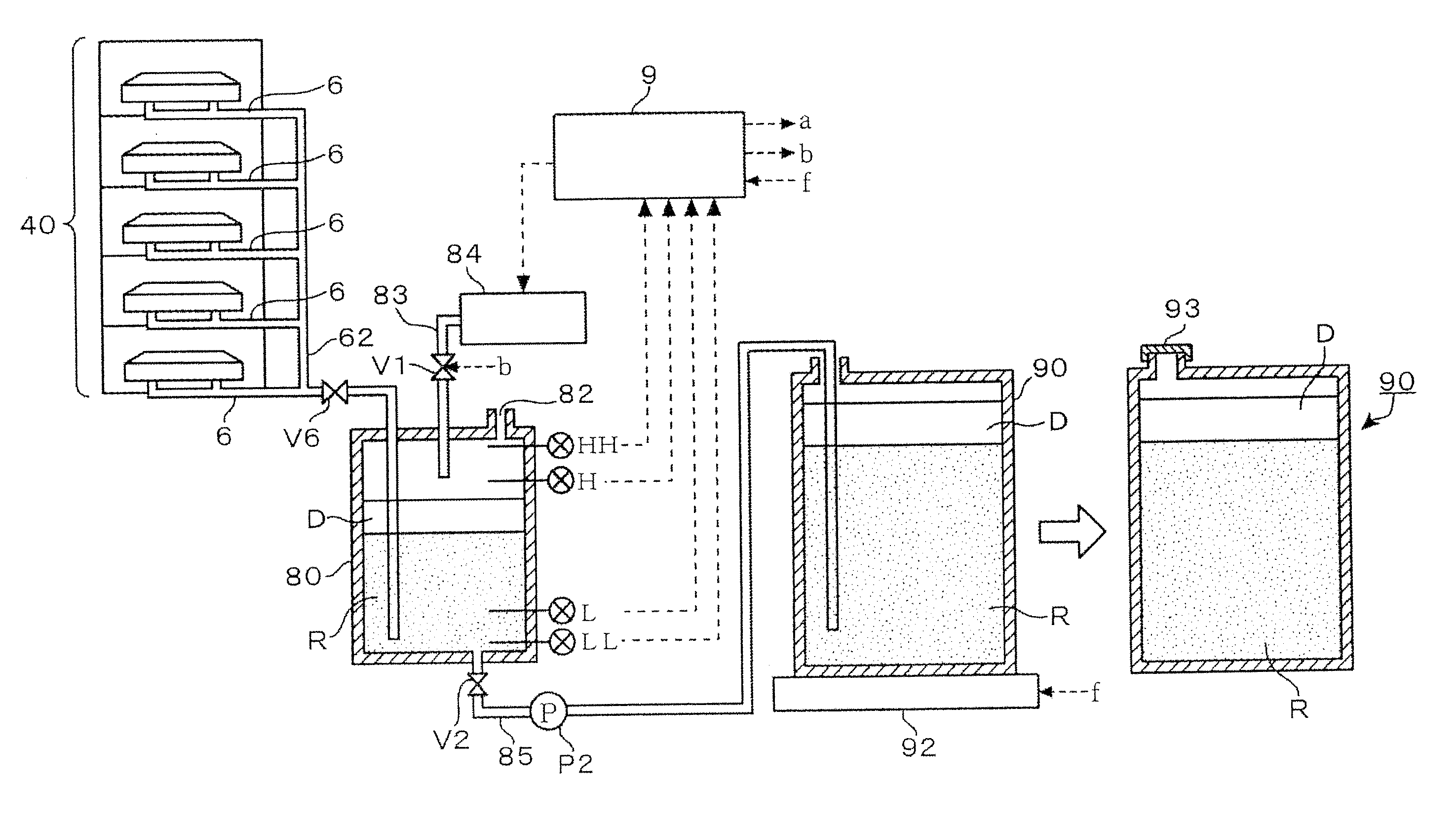 Protective film removing device, mixed chemical solution recovering method and program storage medium