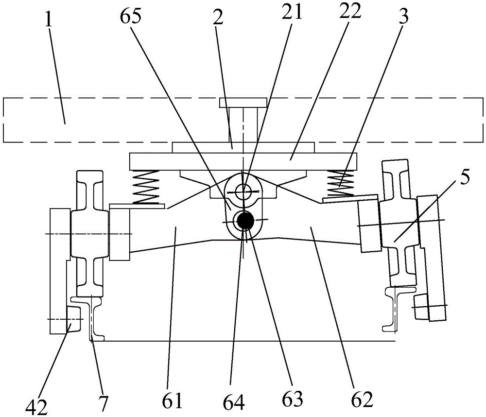 Independent suspension of rail vehicle wheel