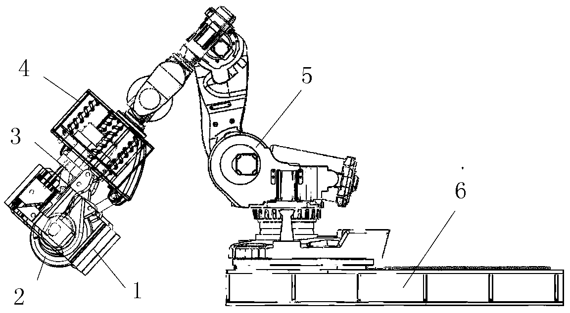 Robot suitable for automatic replacement of disc cutter and using method of robot