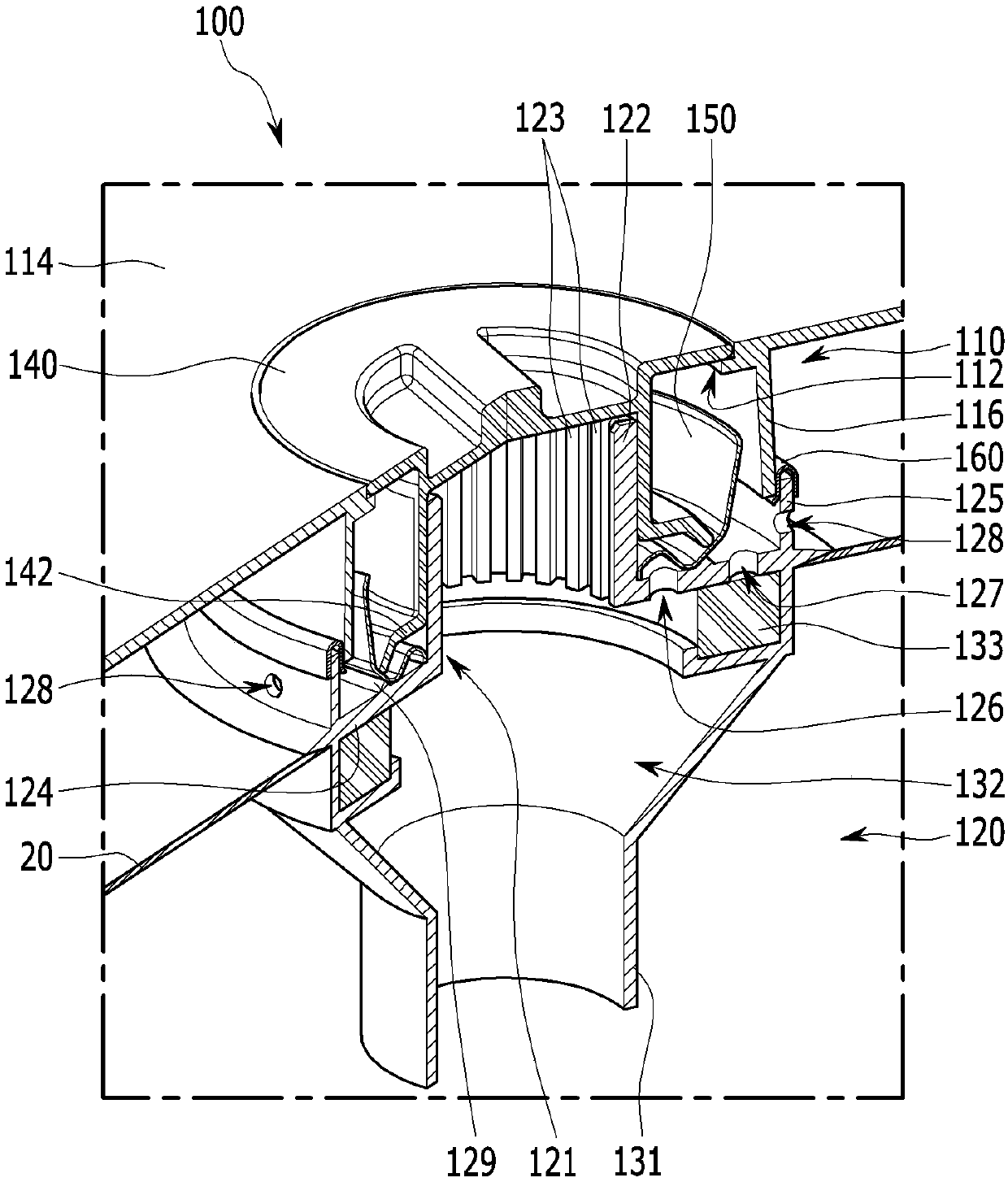 Urea solution filler neck device