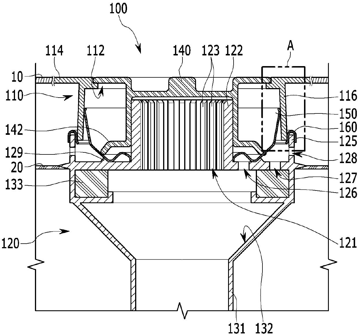 Urea solution filler neck device