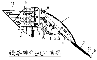 Three-span ground wire tension string and tower connecting device