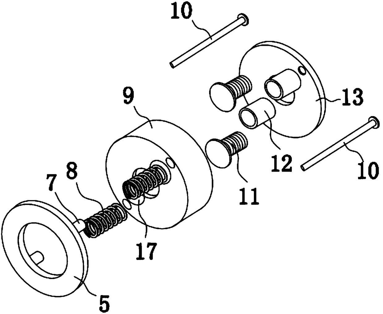 Spring mechanical seal compensation ring assembly and machining process thereof