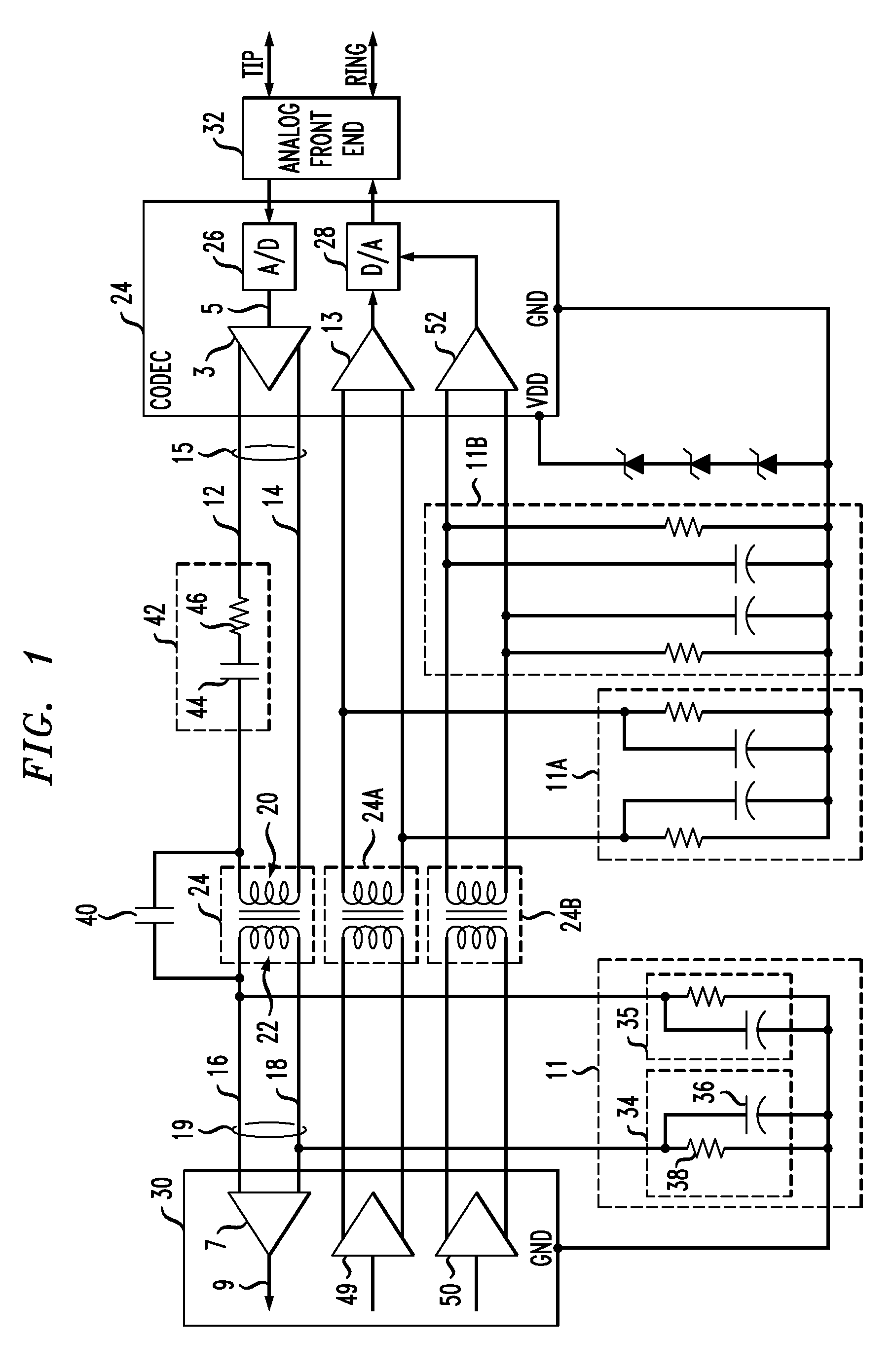 Inductive coupling for communications equipment interface circuitry