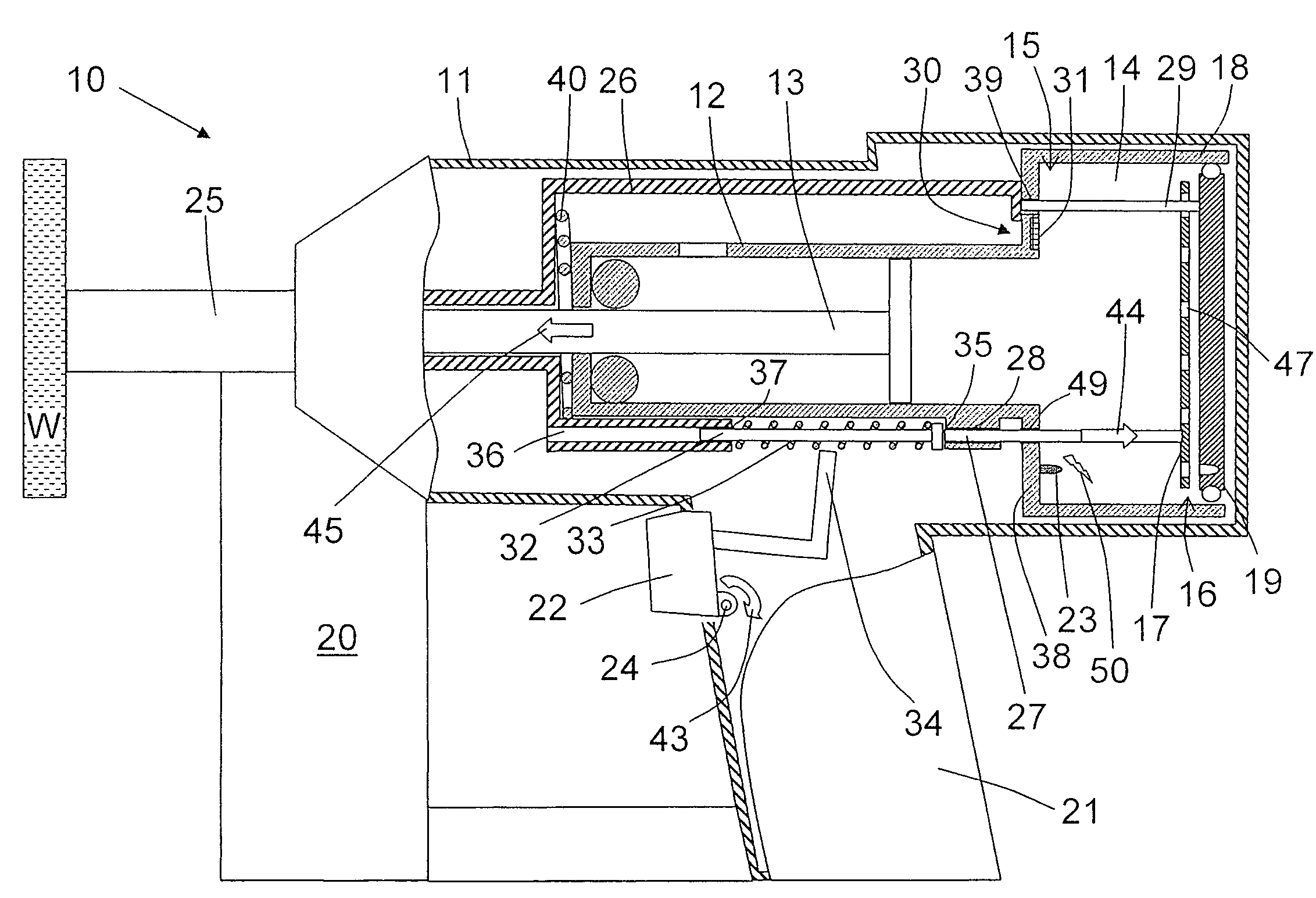 Combustion-engined setting tool